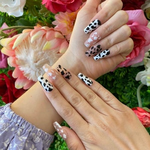 Cow Print Press On Nails