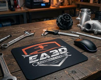 EA3D EnvisionAuto3D Soft Mousepad, Black Logo Print, Non-Slip Base