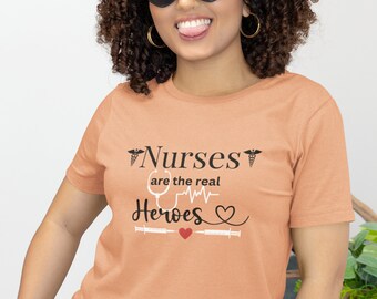 Nurses Week, Nurse T-shirts, RN Shirts, Nursing Student, Cute Nurse Shirt, Nurses Are The Real Heroes, Stethoscope Shirt, Needle Shirt