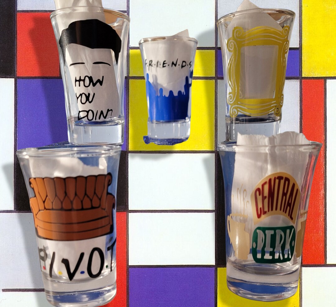 Friends Shot Glasses, Pivot, Friends Show, Comedy, Collectors Etsy