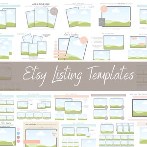 21 Digital Planner Etsy Listing Mock-up for selling products on Etsy! 22 Customizable templates for your products!