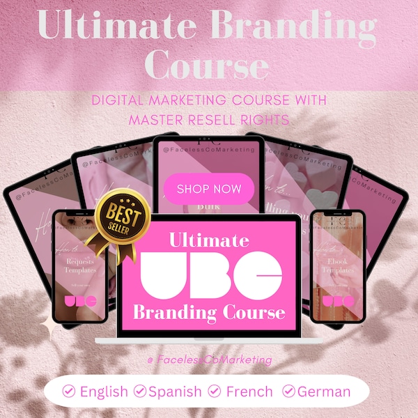 Ultimate Branding Digital Marketing Course UGC w/ Master Resell Rights MRR Passive Income Online Course In English/French/Spanish/German