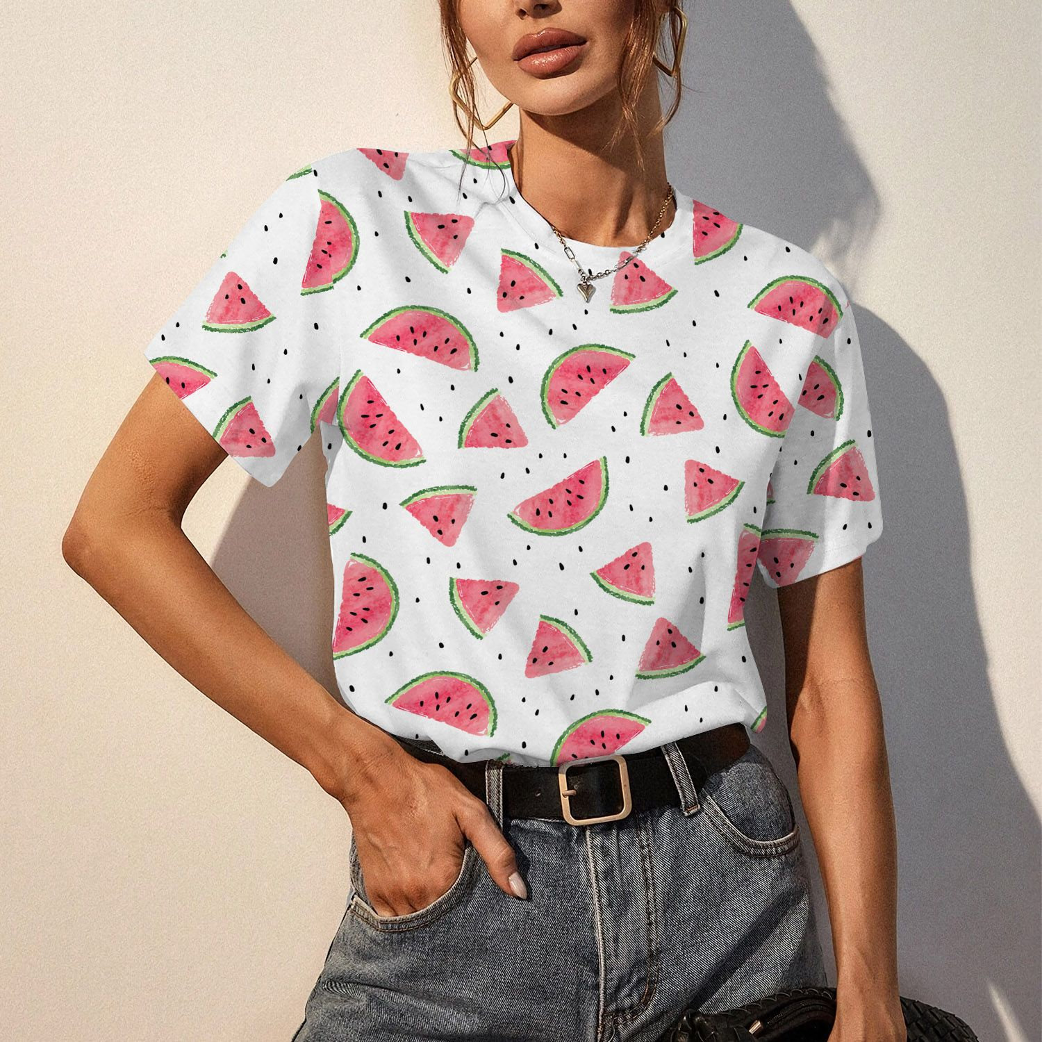 Discover Watermelon On White Background 3D T-shirt