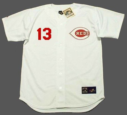 MLB Reds 13 Dave Concepcion White Mitchell and Ness Throwback Men
