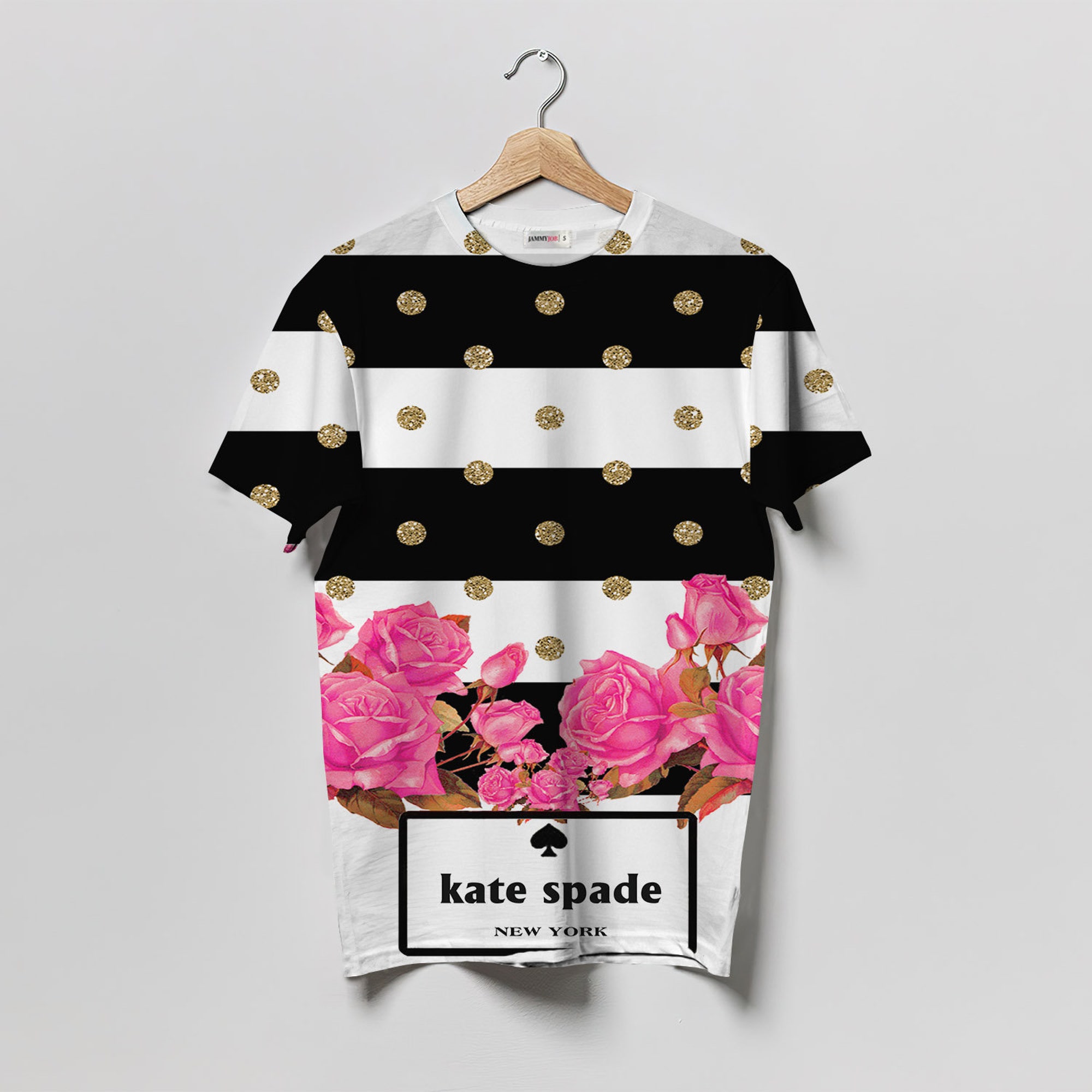 Unisex Floral Kate Spade New York Black White 3D All Over Print T-shirt