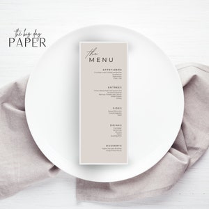 3 menus mínimos de casamento BOHO | Preto e branco moderno | Para download | Modelo editável | Personalizar | Cartão imprimível
