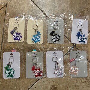 Dog Mom or Dog Dad Acrylic Keychains