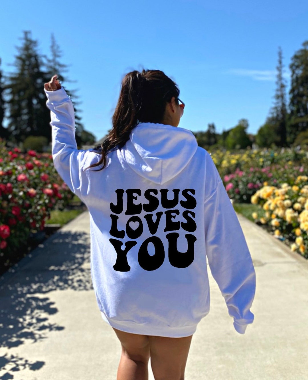Jesus Loves You Hoodie Christian Apparel Groovy Hoodie Etsy