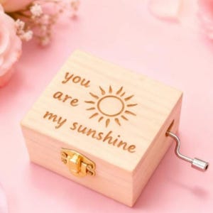 You Are My Sunshine with sun logo Hand Crank Music box
