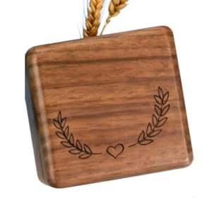 Custom Engraved  Love & Straw Walnut Wood Music Box: 18-Note| 100 Tunes |