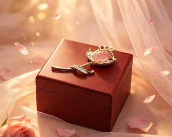 Custom Engraved DIY Flower Design Red Wood Music box | 70 Tune to choose | Annversity gift | girlfriend gift | Birthday GIft | Wedding gift