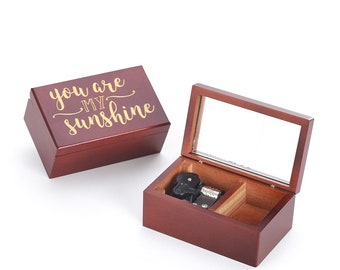 Rectangle Wood Engrave You Are My Sunshine  Wind Up Music Box : You Are My Sunshine