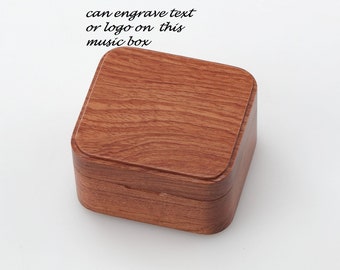 Walnut wood personlized Custom Engrave Wind Up Music Box : 70 songs choices