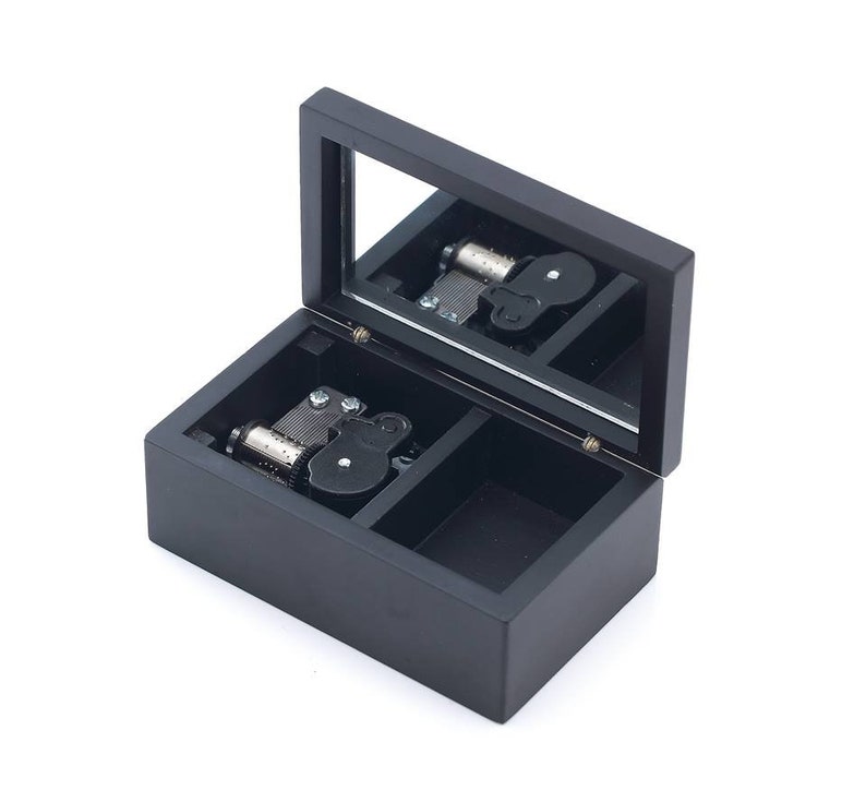 Vintage Black Wood Music Box: Custom Engraved Wind-up Keepsake - Etsy
