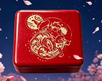 Ponyo Red Beech Wood Custom Engrave Text / Logo Wind up Music box