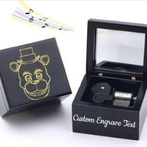 Limited Edition Black Wood Personalization Custom Engrave Five Nights At Freddy's Grandfather's clock / Toreador March Wind up Music Box