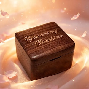 You Are My Sunshine Walnut Have Custom Engrave Service Wind Up Music Box