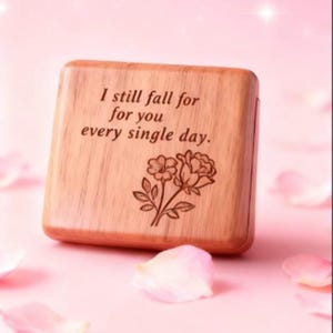 Custom Engraved Walnut Wood Music Box - 100 Tunes