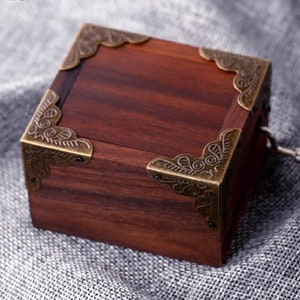 Strange Love Personalized Hand Crank Wood Music Box With 