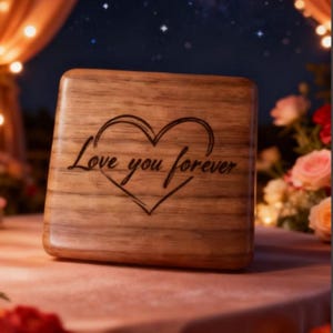Custom Engraved Walnut Wood Music Box: Love You Forever