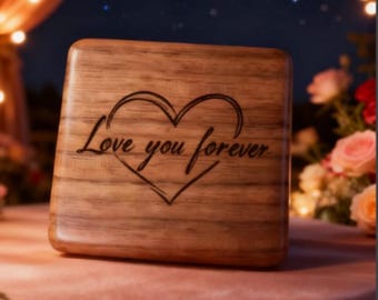 Custom Engraved Walnut Wood Music Box: Love You Forever