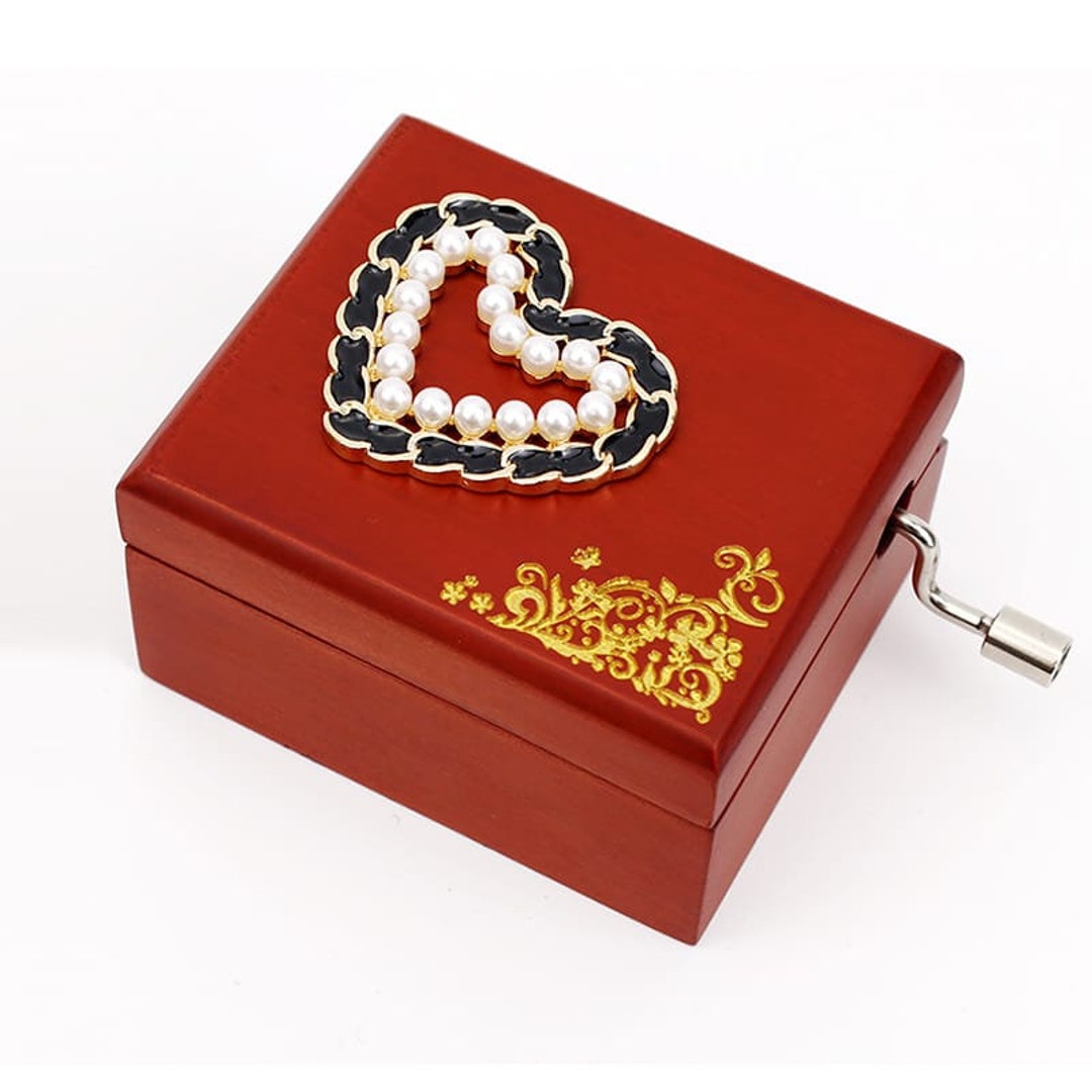 Wood Color Sewing Clockwork Music Box Vintage Mini For Table Decoration