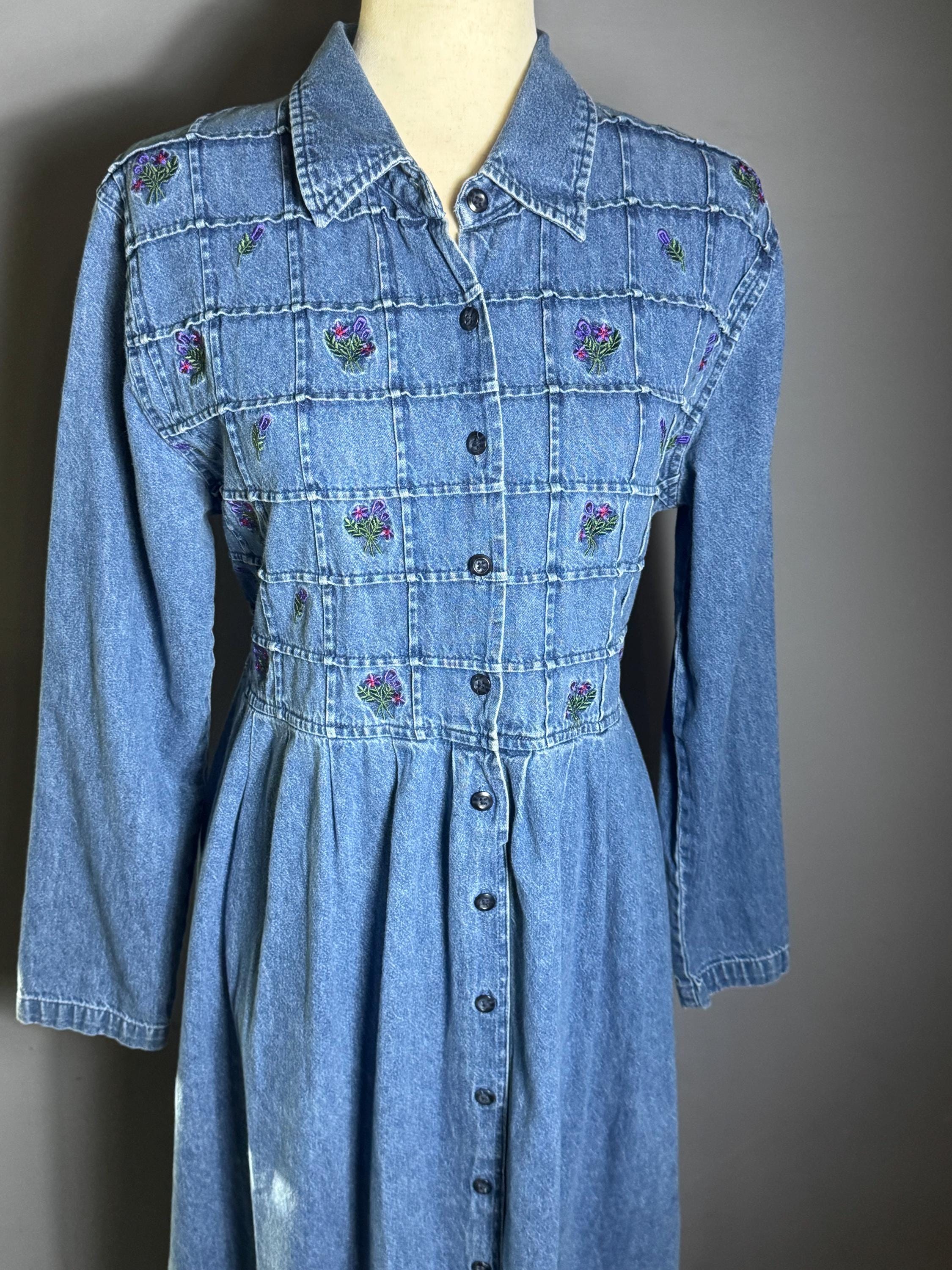 Denim Floral Dress