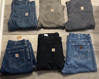 Vaqueros Carhartt vintage de los años 90/año 2000/corte holgado/doble rodilla desgastada/pantalones de trabajo