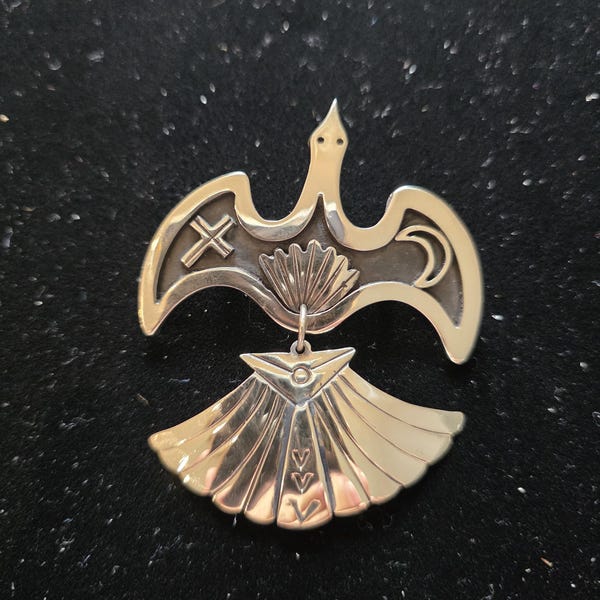 German Silver Waterbird Pin/Pendant