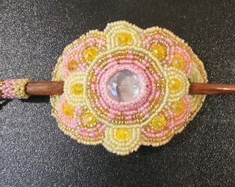 Colorful Flower Hair Accessory, Huichol Art, Mexican Hair  display picture 1