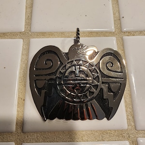 German silver pendant with a Hopi style design