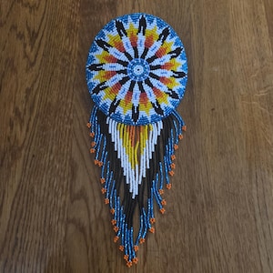 Applique beaded Barrette with an Eagle feather design
