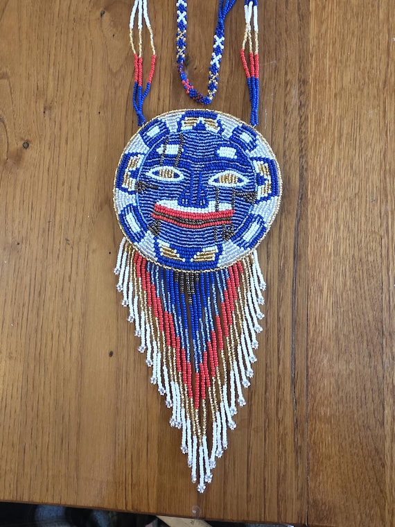 Beaded Medallion Necklace With A Northwest Coast Design