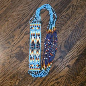 Loom Beaded Necklace with an Eagle Feather Design