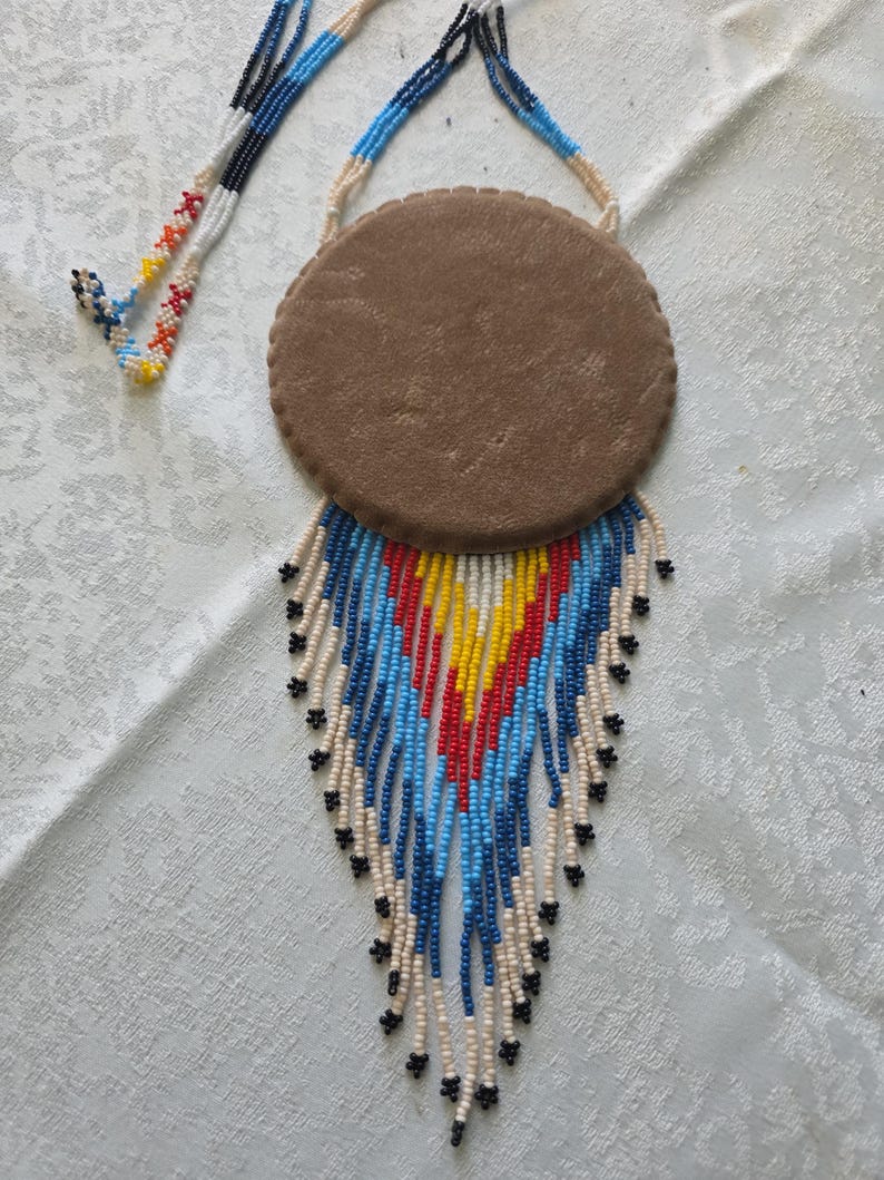 Beaded Medallion Necklace With a Horse and Rider Design - Etsy