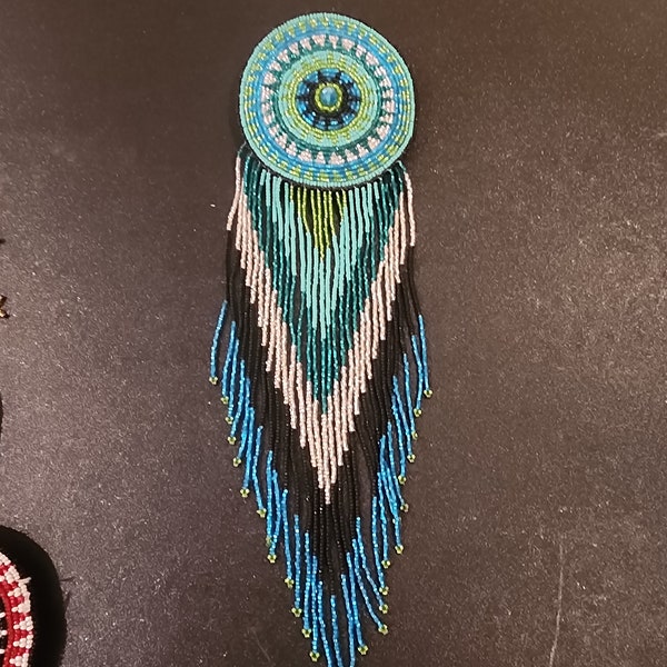 Checker Beaded Hair Barrette main image 0