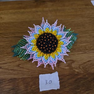 Beaded 3-D Sun Flower Barrette