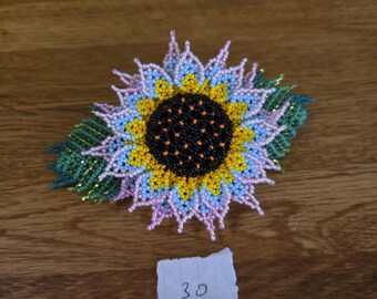 Beaded 3-D Sun Flower Barrette