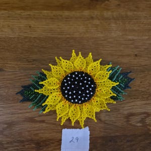 Beaded 3-D Sunflower Barrette