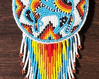 Beaded Medallion Necklace With A Horse Design