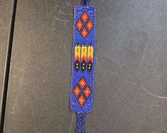 Loom Beaded Bracelet with an eagle feather design