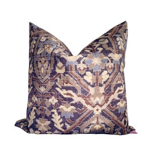 Brown Floral Pillow Cover,  Brown and Blue Throw Pillow, Moody Pillow, Modern Farmhouse Pillow, Blue Brown Floral Pillow, Transitional Decor