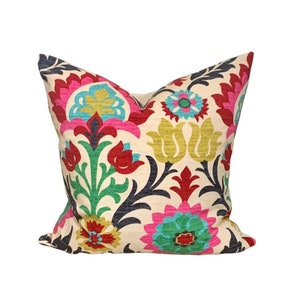 Floral Pillow Cover, Botanical Decor,  Boho Throw Pillow, Bold Decor, Flower Pillow, Designer Pillow, Spring Pillow Covers, Pop of Color