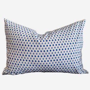 Indigo Blue pillow cover, blue floral pillow cover, decorative pillow cover, modern farmhouse pillow, neutral pillow, transitional pillow