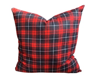 Plaid Christmas Pillow Cover, Red Flannel Pillow Cover, Holiday Decor, Christmas Decor, Soft Pillow, Cozy Christmas, Old Fashioned Christmas