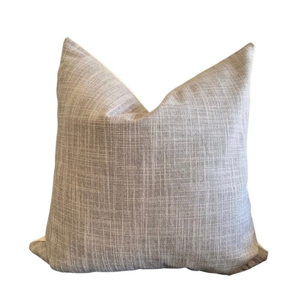 AVA || Grey Pillow Cover, Solid Grey Modern Farmhouse Pillow, Grey Boho Pillow, Neutral Grey Pillow Cover, Grey Sofa Cushion, Grey Pillow