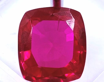 Red Ruby!! Natural Faceted Cushion Cut Ruby Gemstone 30.00Ct IGL Certified Loose Gemstone From Burma Red Ruby Gemstone Video Available!! MAX