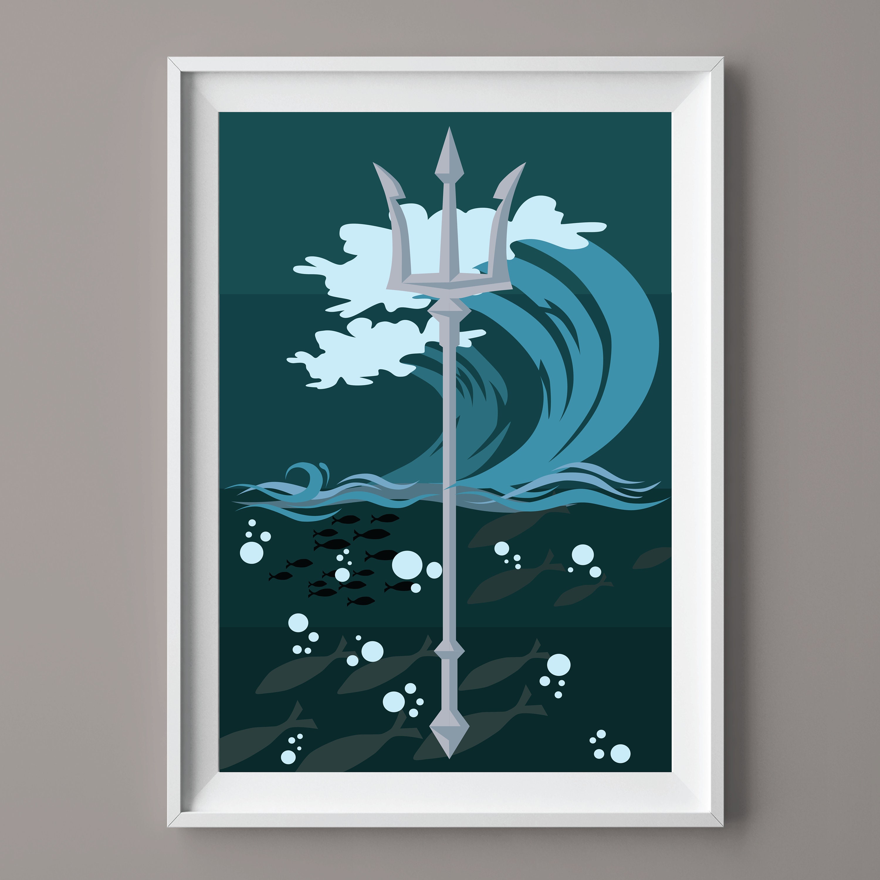 Poseidon Print Greek Mythology Prints Ocean Print History Etsy