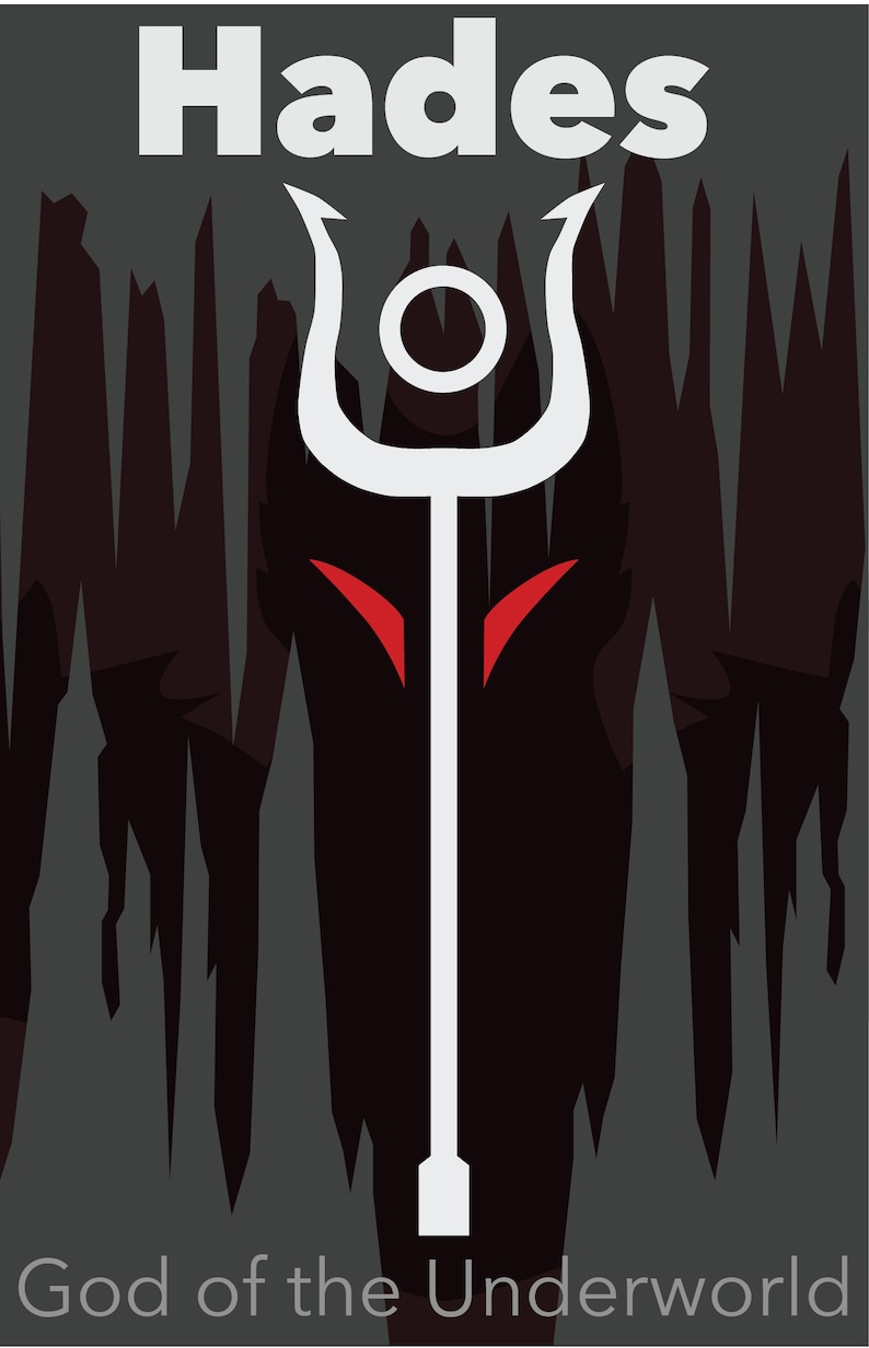 Hades Print, Greek Mythology Prints, Cerberus Print, History, Home Decor, Living Room Decor