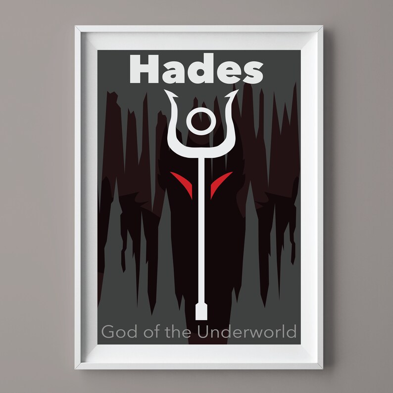 Hades Print, Greek Mythology Prints, Cerberus Print, History, Home